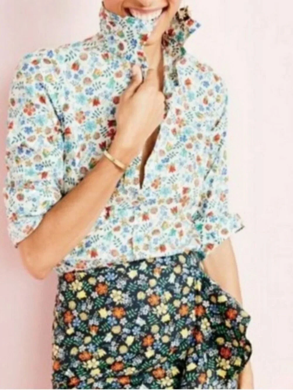 J.Crew Liberty Print size 4 long sleeve button down shirt Edenham Floral